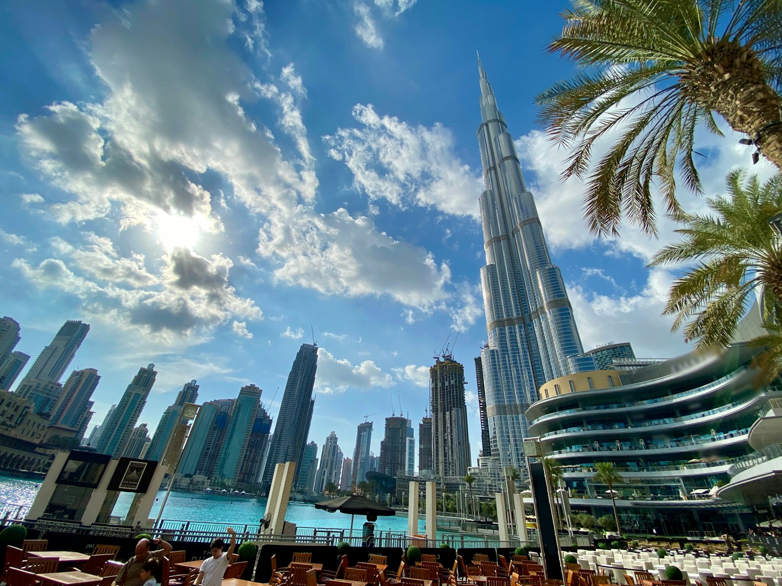 Dubai high-rise district at dusk